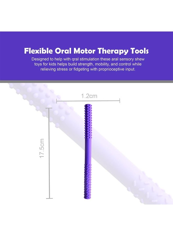 abley's Sensory Chew Tubes, Textured Silicone, Set of 2 (Purple & Green) - Image 2